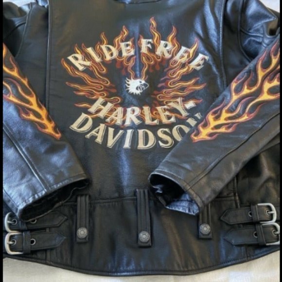Harley-Davidson Ride Free Vintage Leather Motorcycle Jacket - Picture 1 of 13
